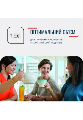 Tefal Електрочайник Delfini 1.7л, пластик, сріблясто-чорний