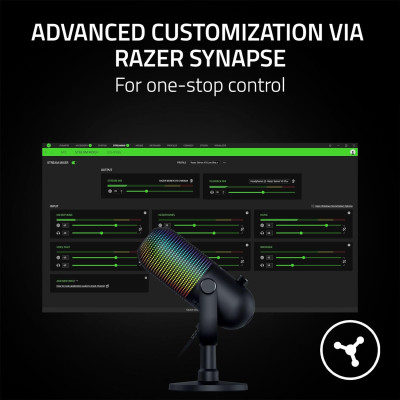 Razer Мікрофон геймінговий Seiren V3 Chroma, Uni, RGB, USB-A, 2м, чорний
