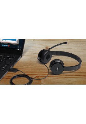 Lenovo Гарнітура ПК стерео On-ear 100, USB, 1.8м, чорний