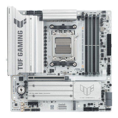 ASUS Материнська плата TUF GAMING B850M-PLUS WIFI7 W sAM5 B850 4xDDR5 M.2 HDMI DP Wi-Fi BT mATX білий