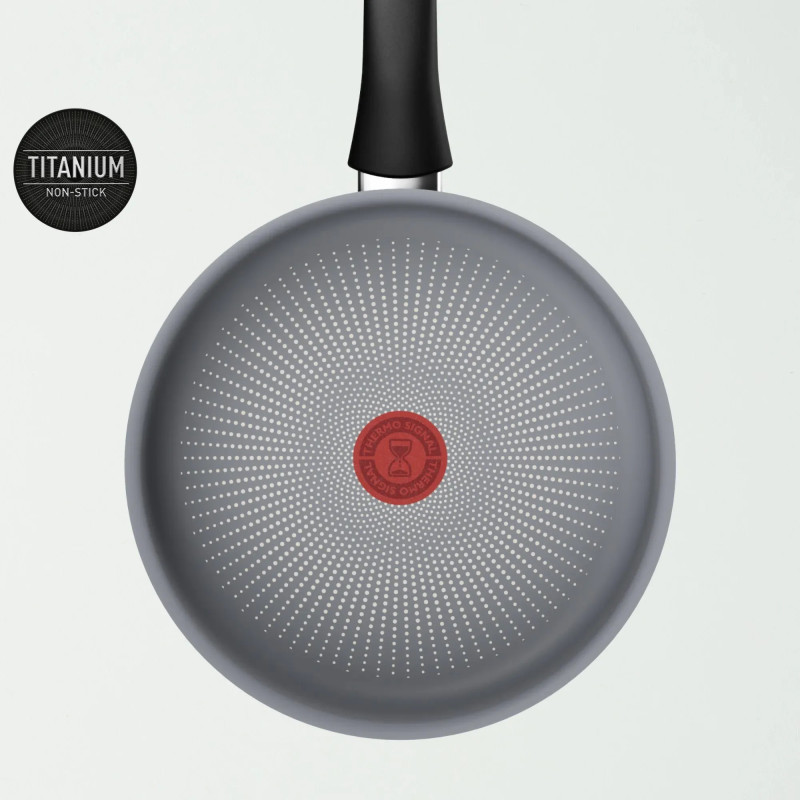 Tefal Сотейник Halo, 24см, з кришкою, алюміній, бакеліт, скло, сірий