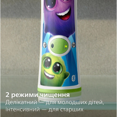 Philips Щітка зубна електр. Philips, Sonicare For Kids, 62т. колив/хв, насадок-2, світло-зелений
