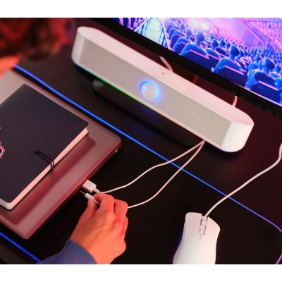 Trust Акустична система GXT 619 Thorne Саундбар, USB/AUX, RGB, Білий