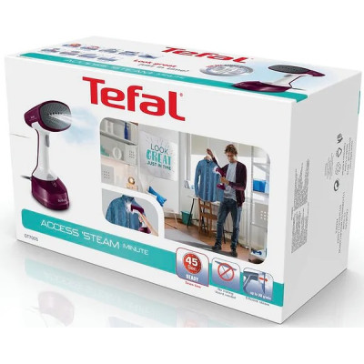 Tefal Відпарювач Access Steam Minute, 1100Вт, 150мл, постійна пара - 20гр, керам. підошва, біло-фіолетовий