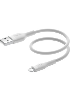 Belkin Кабель заряджання/синхронізації USB-A > Lightning, 2м, силіконовий з кліпсою, білий