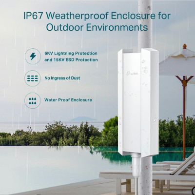 TP-Link Точка доступу EAP650 OUTDOOR AX3000, 1xGE LAN, PoE, Passive PoE TP-Link Точка доступу EAP650 OUTDOOR AX3000, 1xGE LAN, PoE, Passive PoE