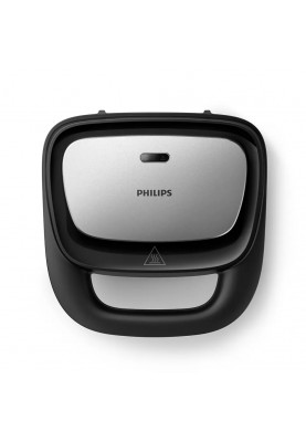 Philips Мультимейкер Series 5000 750Вт, антипригарне покриття, 3 пластини, корпус-пластик, чорно-сріблястий