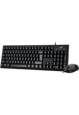 Genius Комплект клавіатура та миша Genius KM-100SE, AI, EN/UKR, чорний