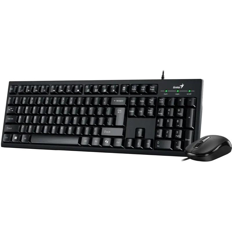 Genius Комплект клавіатура та миша Genius KM-100SE, AI, EN/UKR, чорний