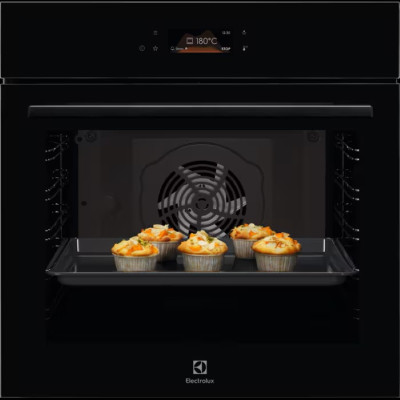 Electrolux Духовий шафа електричний, 72л, A+, дисплей, конвекція, телескопічні напрямні, чорний