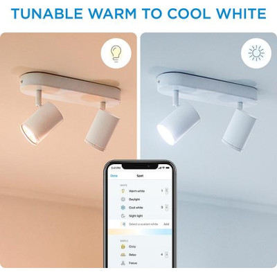 WiZ Світильник точковий накладний розумний IMAGEO Spots, 2х5W, 2200-6500K, RGB, Wi-Fi, білий