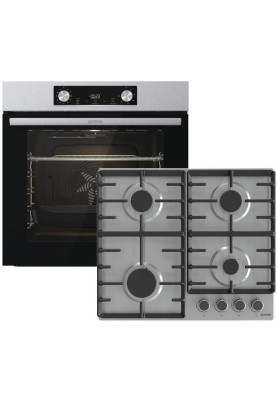 Gorenje Комплект духовка електрична BO6735E02X + поверхня газова (G642ABX), 743551, нерж