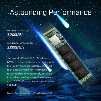 Transcend Накопичувач SSD Transcend M.2 250GB PCIe 3.0 MTE115S Transcend Накопичувач SSD Transcend M.2 250GB PCIe 3.0 MTE115S