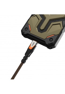 UAG Кабель USB-C > USB-C 3.2 заряджання/синхронізації 0.75м, 240Вт, Type-C, Rugged Double Braided Nylon, Black/Orange