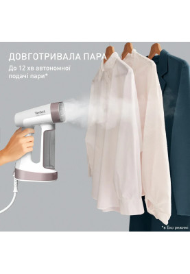 Tefal Відпарювач компактний Pure Force 2в1, 1800Вт, 180мл, постійна пара - 35гр, керам. підошва, білий