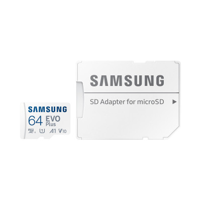 Samsung Карта пам'яті microSDXC 64GB C10 UHS-I R130MB/s Evo Plus + SD