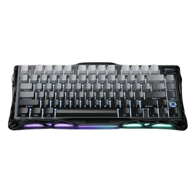 GravaStar Клавіатура механічна Mercury K1 80keys, GravaStar x Kailh Cheery Pink, EN/UKR, BT/WL/USB, чорний