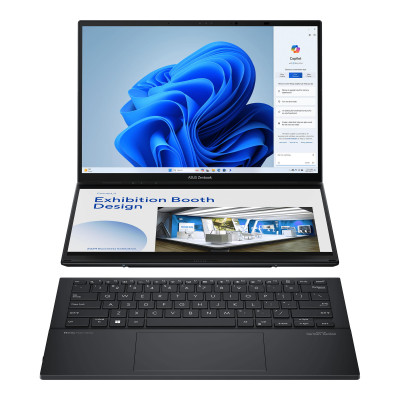 ASUS Ноутбук Zenbook Duo UX8406CA-PZ043W 14" 3K OLED, Intel Ultra 9 285H, 32GB, F1TB, UMA, Win11, Сірий
