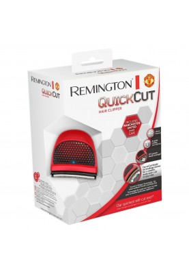 Remington Машинка для стрижки Quick Cut Manchester United, мережа+акум., роторний мотор, насадок-9, кейс, сталь, червоний