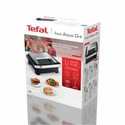 Tefal Гриль притискний Inicio Classic 2000Вт, темп. режимів-3, метал, чорний