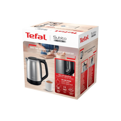 Tefal Електрочайник Tefal Subito 1.7л, нерж. сталь, чорний Tefal Електрочайник Tefal Subito 1.7л, нерж. сталь, чорний