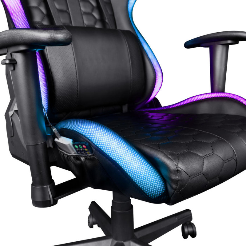Trust Крісло GXT 716 Rizza, ПУ шкіра, 3D-Armrests, RGB, чорний Trust Крісло GXT 716 Rizza, ПУ шкіра, 3D-Armrests, RGB, чорний