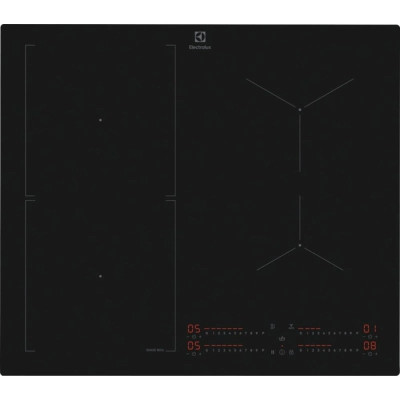 Electrolux Варильна поверхня Electrolux індукційна, 60см, розширена зона, датчик кипіння, Hob2Hood, чорний матовий