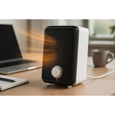 Neo Tools Тепловентилятор електричний настільний Neo Tools, 600Вт, термостат, білий, 0.62кг