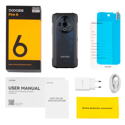 Doogee Смартфон Fire 6 6.56" 6/256ГБ, 2SIM, 10400мА•год, синій