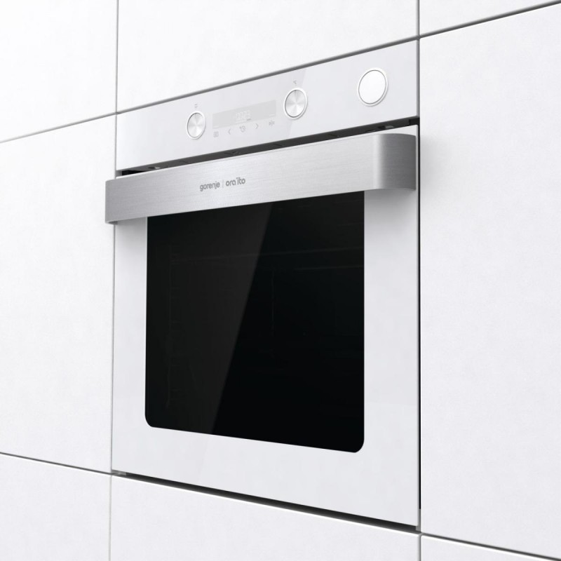 Gorenje Духова шафа електрична, 77л, A+, пара, дисплей, білий