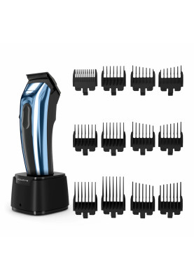 Rowenta Машинка для стрижки Barber Experience, для голови, мережа+акум., роторний мотор DC, насадок-12, нержавіюча сталь з покриттям DLC, синій