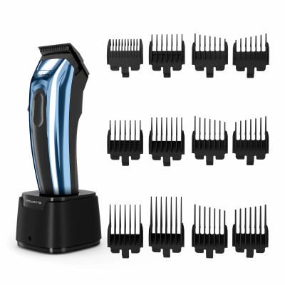 Rowenta Машинка для стрижки Barber Experience, для голови, мережа+акум., роторний мотор DC, насадок-12, нержавіюча сталь з покриттям DLC, синій