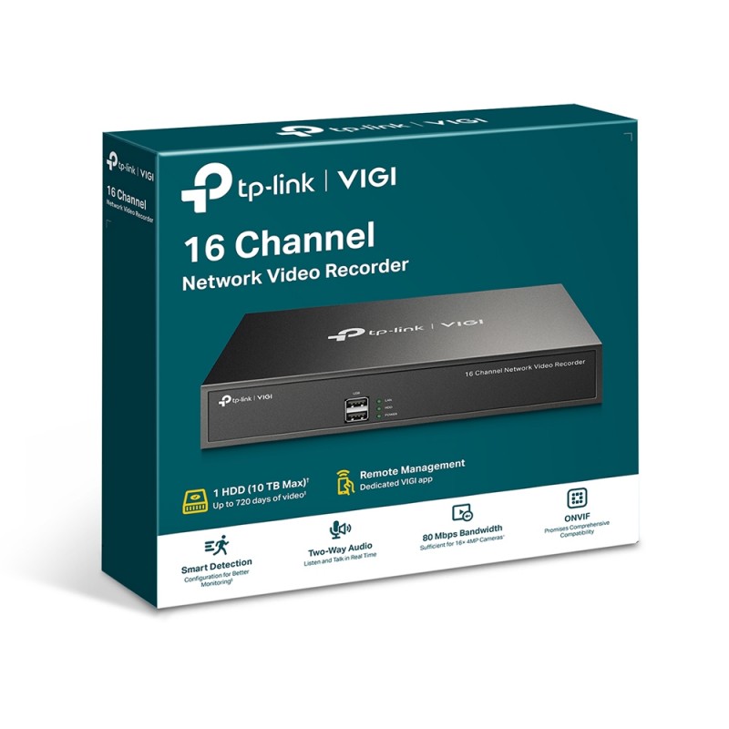 TP-Link IP-Відеорегістратор VIGI NVR1016H 16 каналів, 2xUSB, H265+, 1xHDD, до 10 ТБ