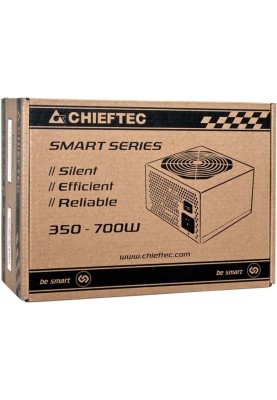 Chieftec Блок живлення Smart (500W), >85%, 120мм, 1xMB 24pin(20+4), 1xCPU 8pin(4+4), 2xMolex, 3xSATA, 1xPCIe 8pin(6+2)