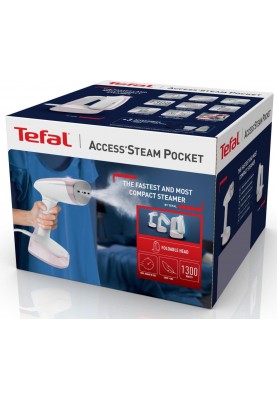 Tefal Відпарювач компактний Access' Steam Pocket, 1300Вт, 120мл, постійна пара - 20гр, біло-рожевий