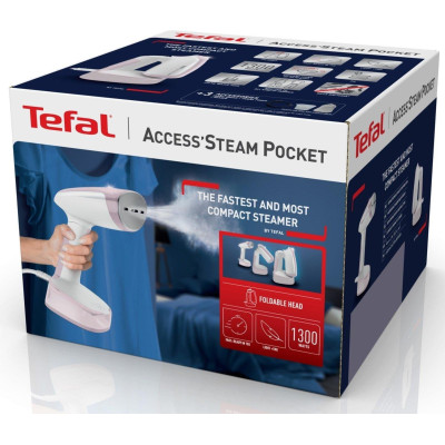 Tefal Відпарювач компактний Access' Steam Pocket, 1300Вт, 120мл, постійна пара - 20гр, біло-рожевий