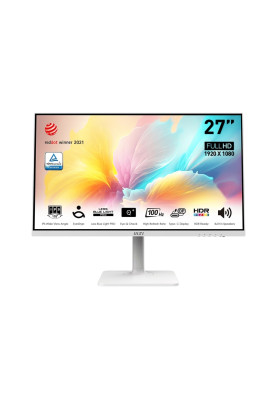 MSI Монітор 27" Modern MD2712PW HDMI, USB-C, IPS, 100Hz, 1ms, sRGB 117%, AdaptiveSync, Pivot, білий