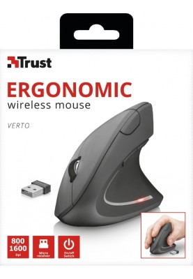 Trust Миша Verto Ergonomic WL BLACk