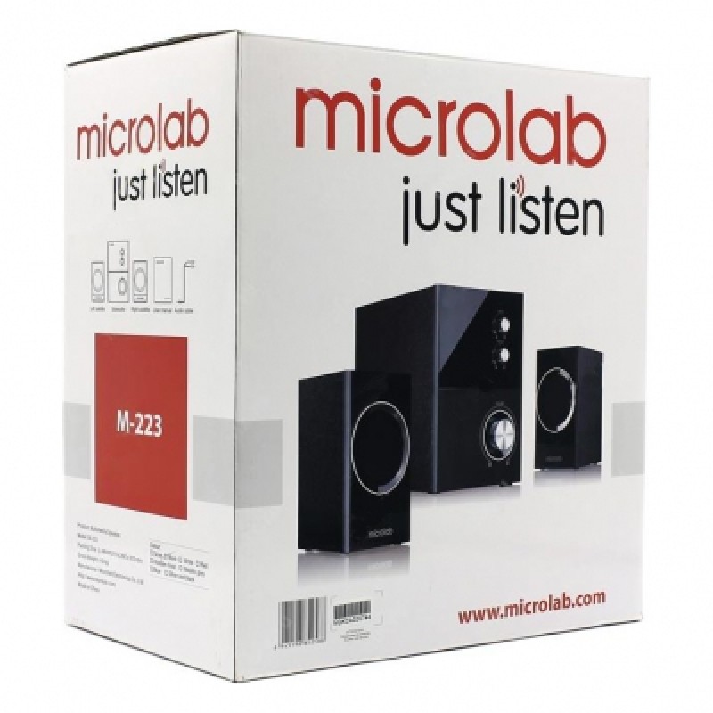 Microlab Акустична система M-223 2.1, 17W, mini-jack, чорний