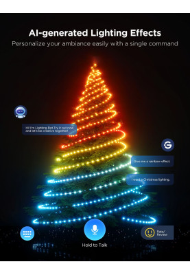 Govee Гірлянда Smart LED H80C4 Christmas String Lights 2, RGBWIC, 20м, прозорий кабель