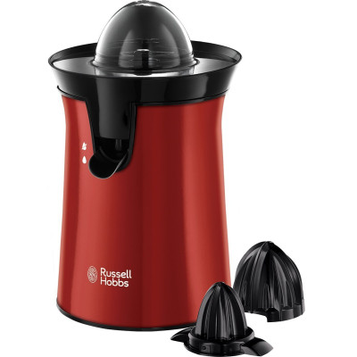 Russell Hobbs Соковитискач Colours Plus цитрус-прес 600Вт, 2 насадки в комплекті, пластик, червоний