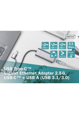 Digitus Адаптер USB-C/USB 3.0 - 2.5 Gbps Ethernet