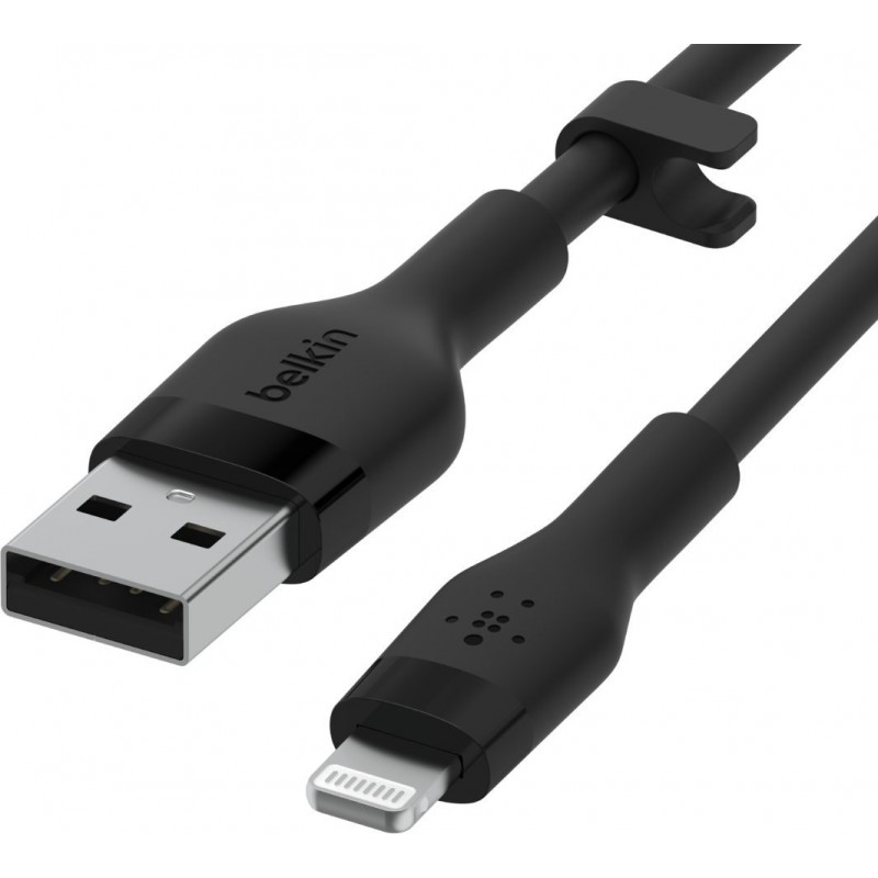 Belkin Кабель USB-A - Lightning силіконовий, з кліпсою, 3м, чорний