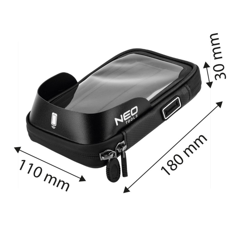 Neo Tools Сумка велосипедна з тримачем для смартфона до 6", водонепроникна, чорний