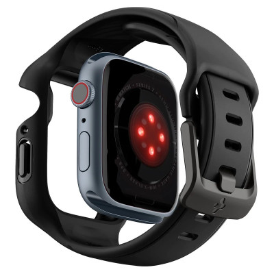 Spigen Чохол та ремінець 2в1 для Apple Watch 45mm Liquid Air Pro, Black