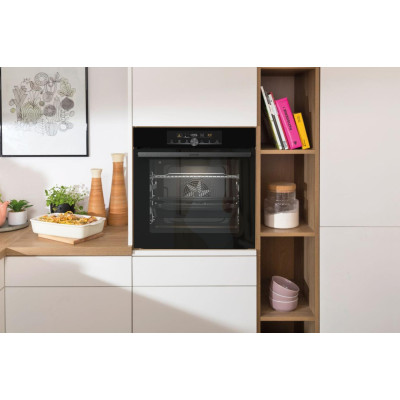Gorenje Духовий шафа електричний, 77л, A+, пара, дисплей, IconTouch, чорний