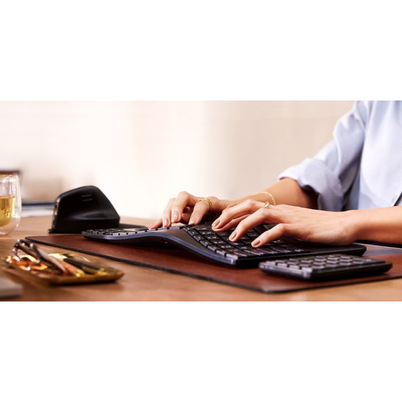 HP Клавіатура мембранна 960 BLK Ergonomic split-zone, 112key, BT, EN/UK, чорний