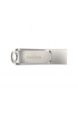 SanDisk Накопичувач 256GB USB 3.1 Type-A + Type-C Dual Drive Luxe Срібний