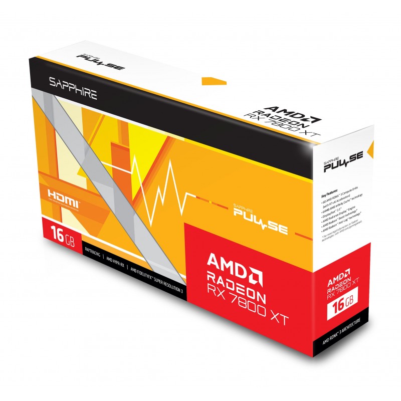 SAPPHIRE Відеокарта Radeon RX 7800 XT 16GB GDDR6 Pulse GAMING