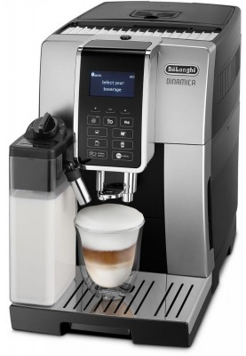 Delonghi Кавомашина, 1.8л, зерно+мелена, автомат.капуч, авторецептів -10, підігрів чашок, кофемолка, чорно-срібний